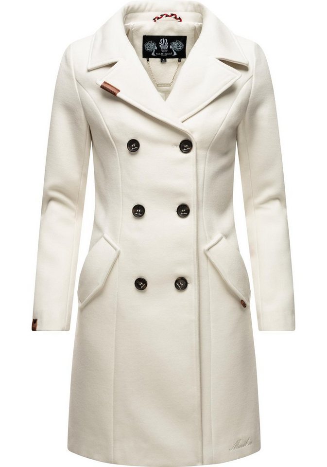 Marikoo Wintermantel Nanakoo edler Damen Trenchcoat in Wollmantel-Optik von Marikoo