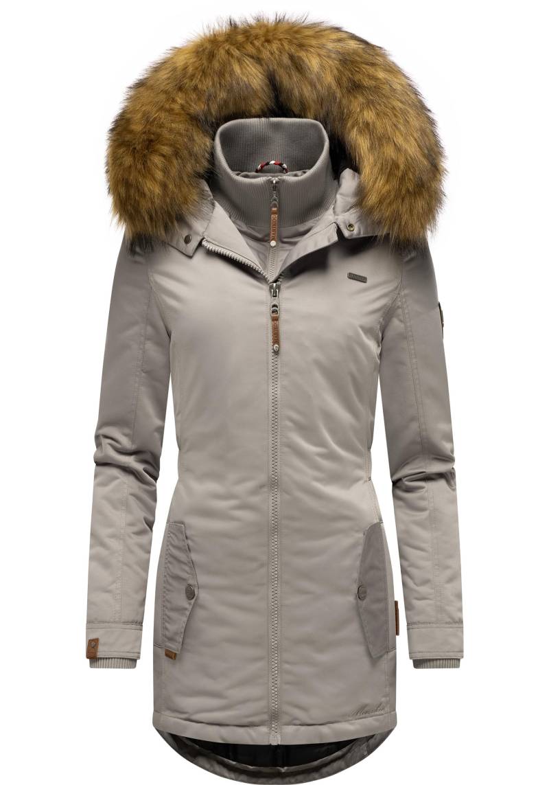 Marikoo Wintermantel "Sanakoo", schicker Damen Kurzmantel mit Kunstfellkapuze von Marikoo