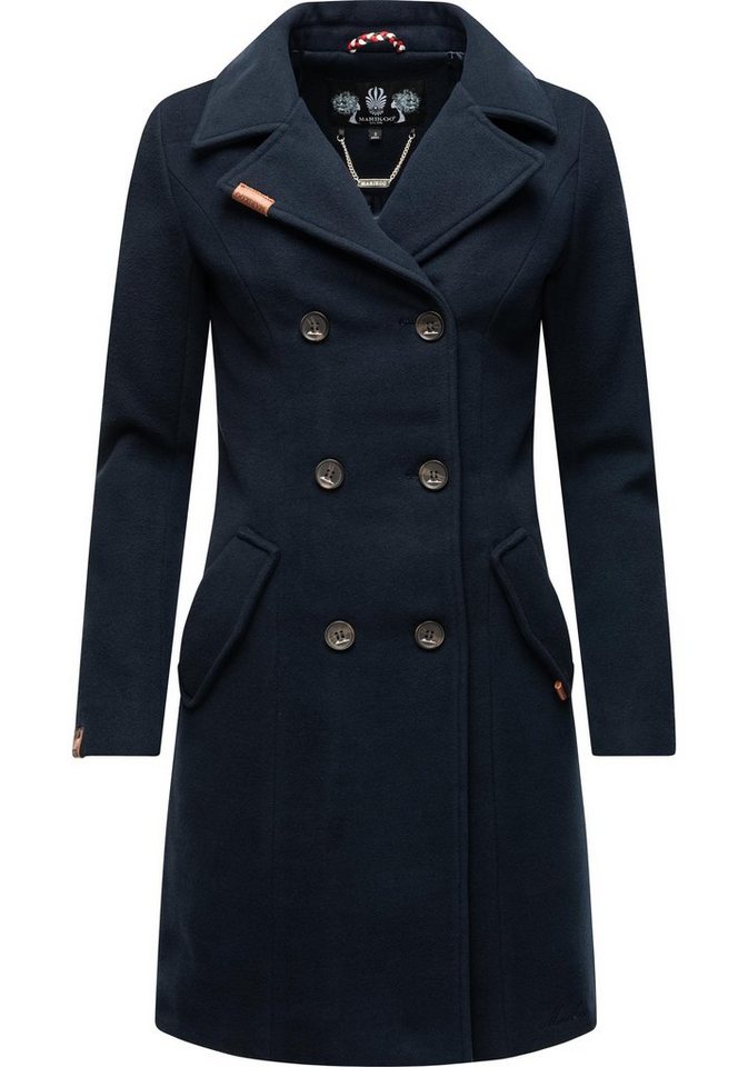 Marikoo Kurzmantel Nanakoo edler Damen Trenchcoat in Wollmantel-Optik von Marikoo