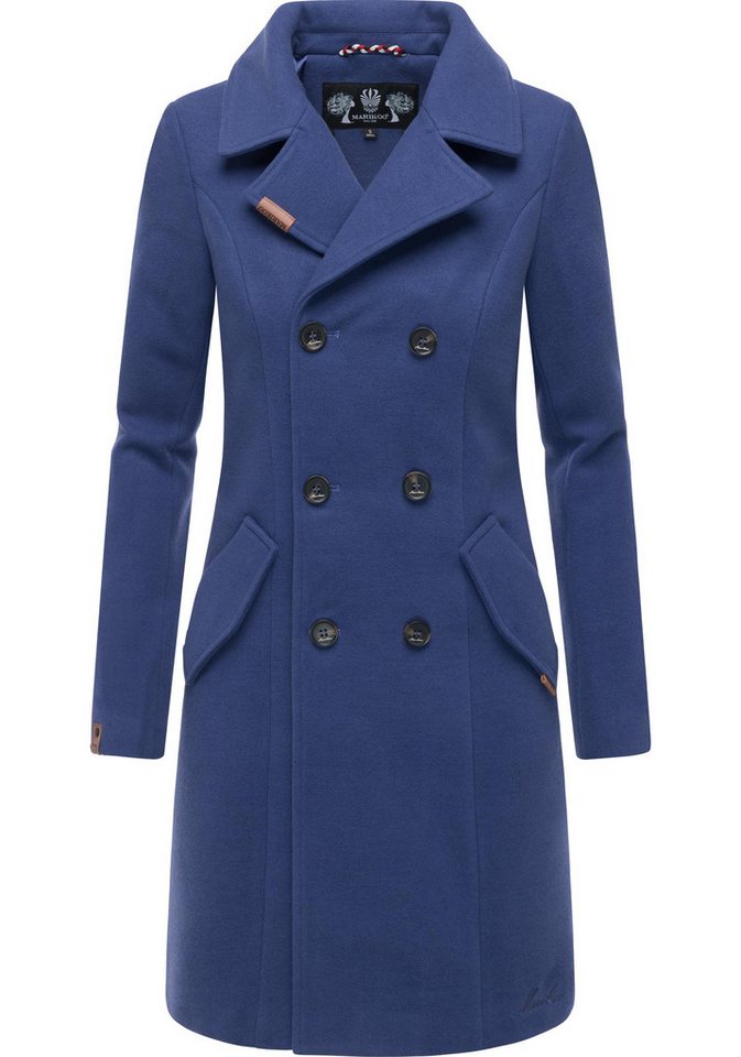 Marikoo Kurzmantel Nanakoo edler Damen Trenchcoat in Wollmantel-Optik von Marikoo