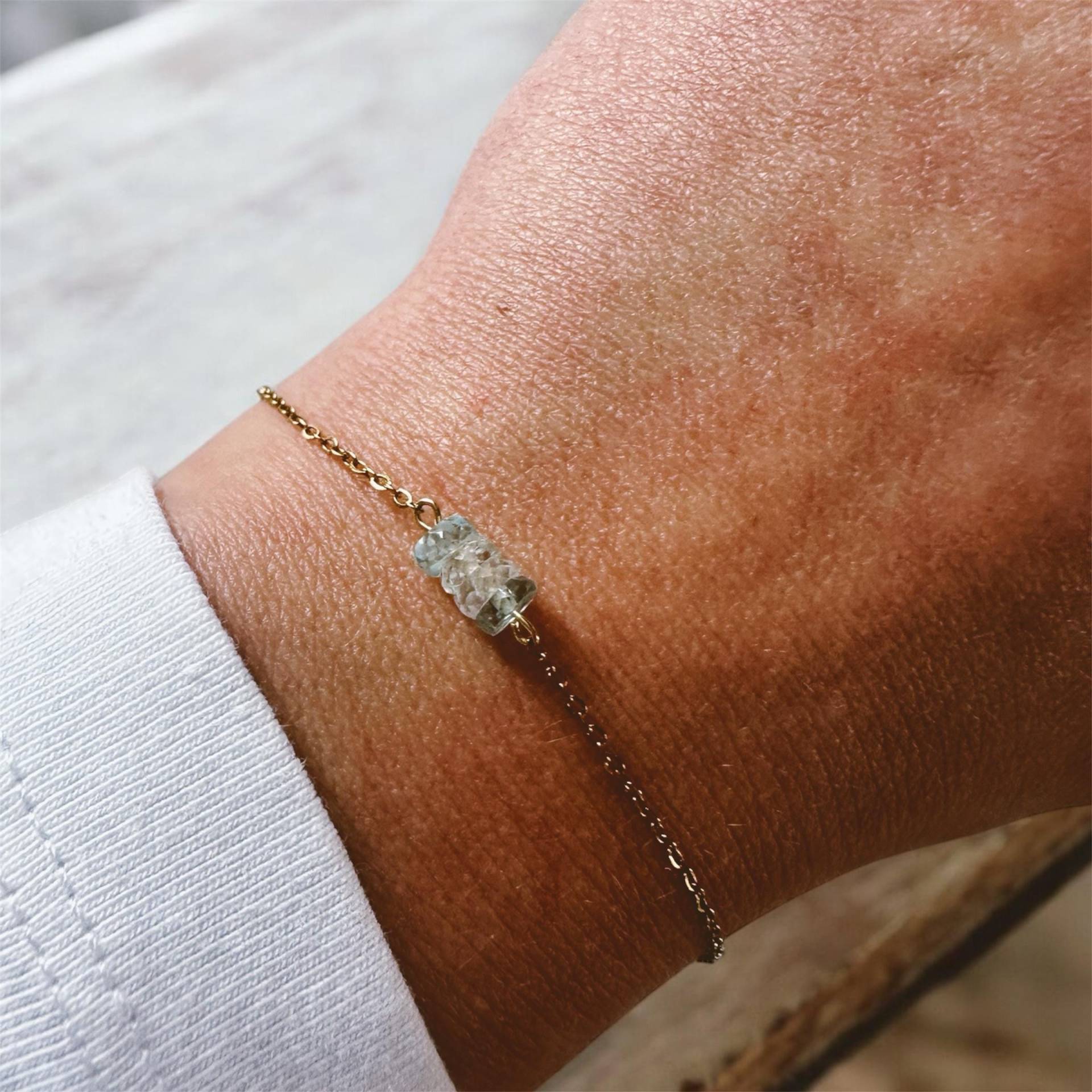 Türkiser Aquamarin, Filigranes, Zierliches, Elegantes Armband von MarilutiqueShop