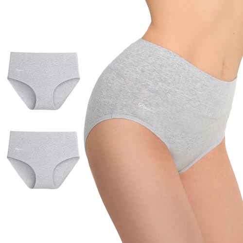 Marilyn Damen Slip Unterhosen bequem atmungsaktive und dehnbar aus Baumwolle, Melange M 2er Pack von MARILYN