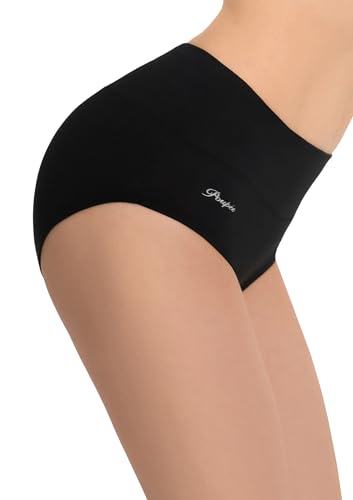 Marilyn Damen Slip Unterhosen bequem atmungsaktive und dehnbar aus Baumwolle, Schwarz M von MARILYN