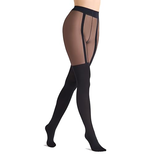 MARILYN Strumpfhose Damen 60 DEN/20 DEN Imitationsstrümpfe (1 Paar, 36/38 S/M, Schwarz/Nero) von MARILYN