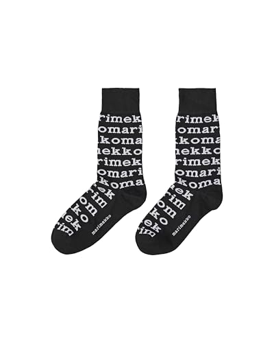 MARIMEKKO Kasvaa Logo Baumwollsocken für Damen und Herren (Schwarz) - Bootie Socken zum Einfügen in Ihre Garderobe Essentials (ein Paar) von Marimekko