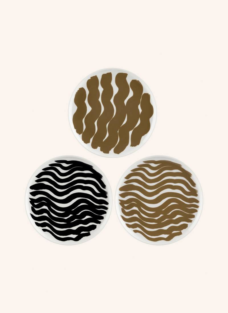 Marimekko 3er-Set Dessertteller Oiva/Hyräily weiss von Marimekko