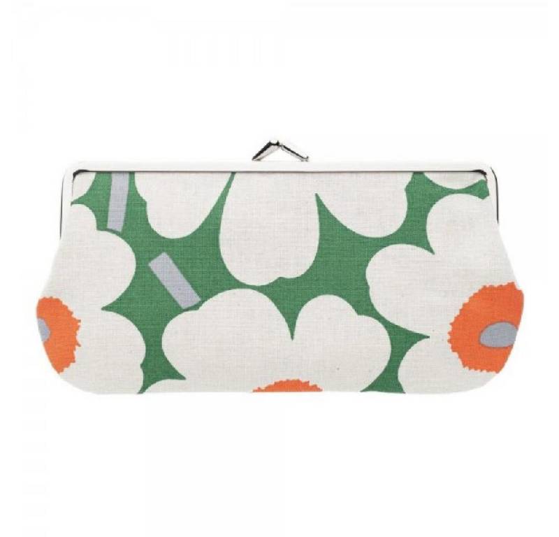 Marimekko Handtasche Portemonnaie Mini Unikko Grün-Orange-Weiß (9x19 cm) von Marimekko