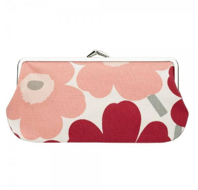 Marimekko Handtasche Portemonnaie Mini Unikko Pink Sand Dark Sherry (9x19 cm) von Marimekko