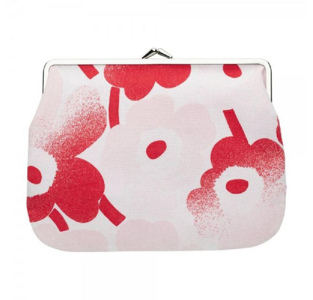 Marimekko Handtasche Portemonnaie Mini Unikko Puolikas Kukkaro Häivähdys Weiß Rot (11x13 cm von Marimekko
