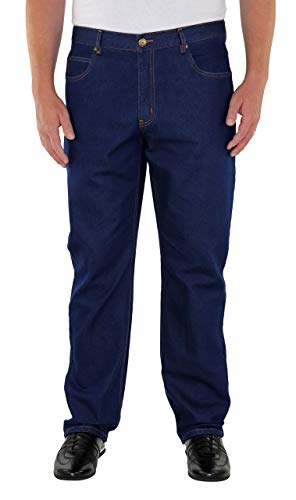 Marina del Rey Herren große Größen Jeans Regular Fit mit elastischem Bund Peter 30, Dark Blue von Marina del Rey