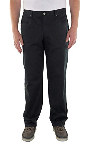 MARINA DEL REY Herren 5-Pocket Twill Hose Stretch in Comfort FIT Große Größen, Übergrößen, Big Size (62, Schwarz) von Marina del Rey