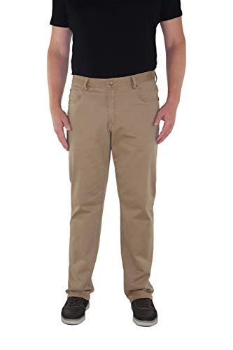 Marina del Rey Herren 5-Pocket Twill Hose Stretch in Comfort FIT Große Größen, Übergrößen, Big Size (66, Beige) von Marina del Rey