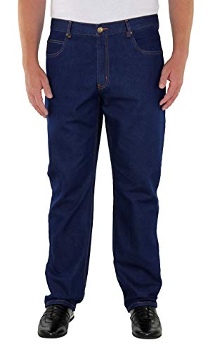 Marina del Rey Herren große Größen Jeans Regular Fit mit elastischem Bund Peter 64, Dark Blue von Marina del Rey