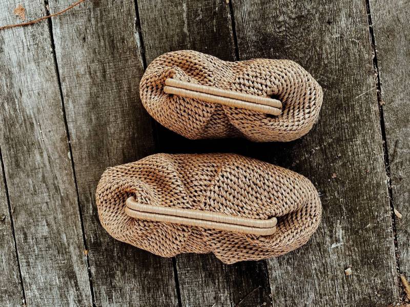 Gehäkelte Raffia Clutch Tasche Cloud Beutel, Abend Handtasche von MarinaAleksina