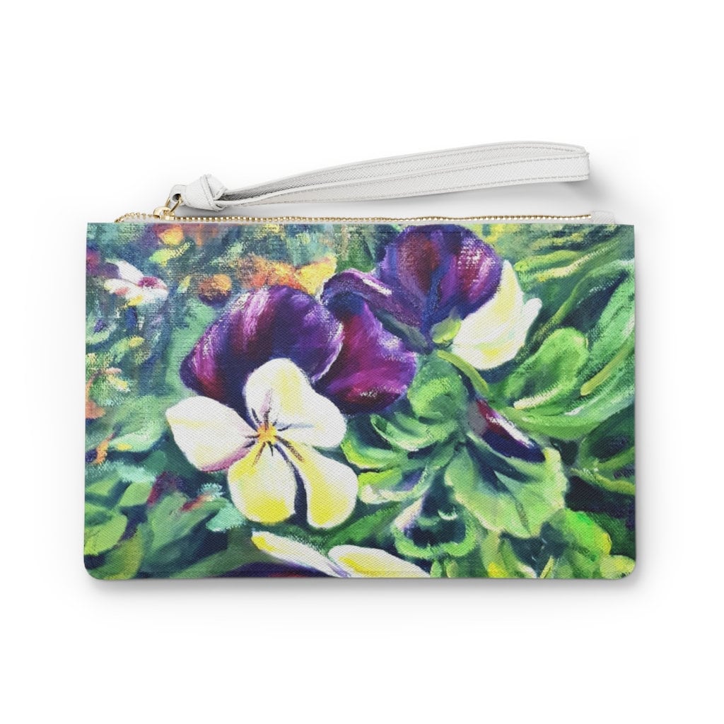 Jack & Jill Clutch Tasche | Lila Blumen Handtasche Weiße Damen Portemonnaie Blumenmuster Wunderschöne Blumenmuster Geldbörse von MarinaKozinArtPrints