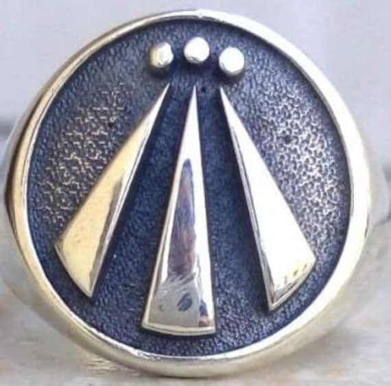 Druide Awen Symbol Handgemachter 3D-Ring Aus Massivem Sterlingsilber 925 von MarinaSilverJewelry