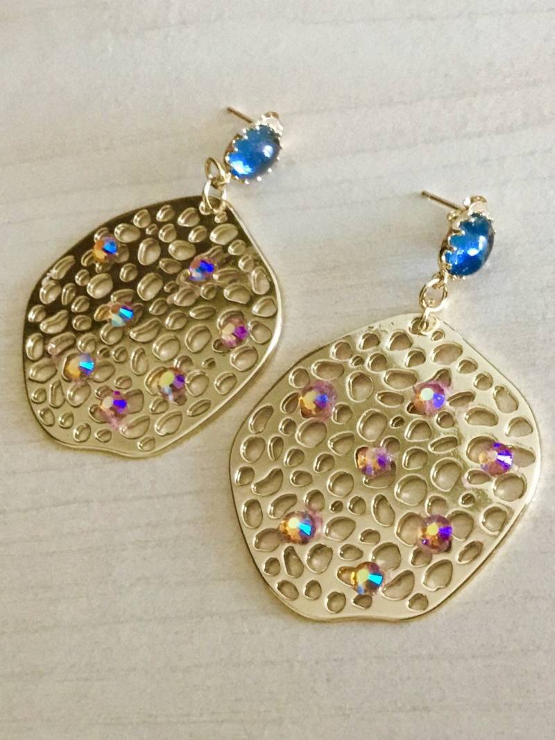 Huggie Hoop Earrings.large Dangle Earrings von MarinaSteinDesign