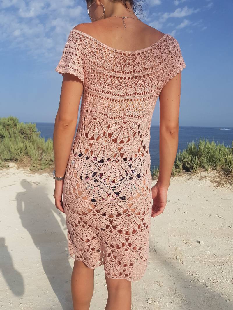 Sommer Langes Kleid Boho Häkelkleider Hippie Strandkleid Spitze Häkelkleid Strickkleider Baumwollkleider Damen Maxikleider von MarinasKnitt