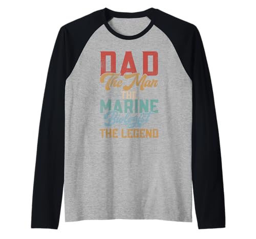 Dad The Man The Marine Biologist The Legend Marine Biologe Raglan von Marine Biologist Gifts & Marine Biology Gifts