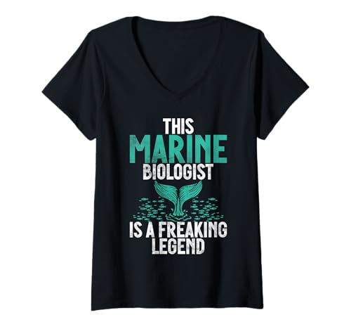 Damen Dieser Meeresbiologe ist EIN verdammter Legende Meeresbiologe T-Shirt mit V-Ausschnitt von Marine Biologist Gifts & Marine Biology Gifts