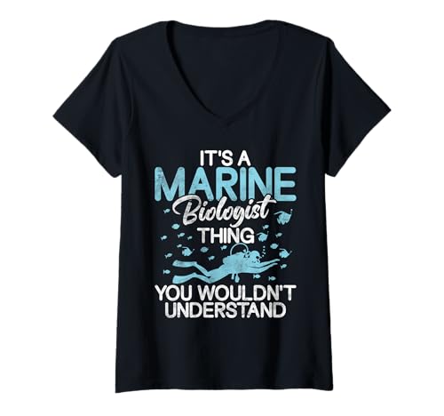 Damen Es ist EIN Meeresbiologe, den Sie Nicht verstehen würden Biologe T-Shirt mit V-Ausschnitt von Marine Biologist Gifts & Marine Biology Gifts