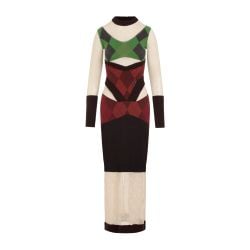 Marine Serre Buntes Strickkleid Aus Baumwolle Mit Mond-muster Mesh von Marine Serre