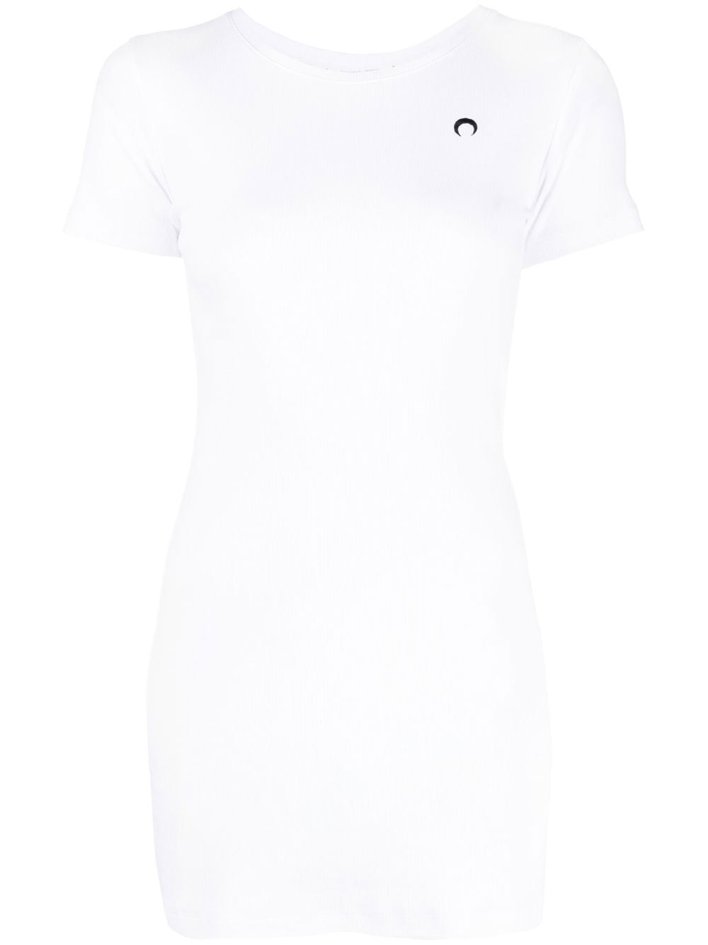 Marine Serre Fein geripptes T-Shirtkleid - Weiß von Marine Serre