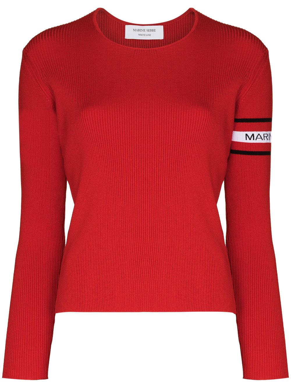 Marine Serre Intarsien-Pullover mit Logo - Rot von Marine Serre