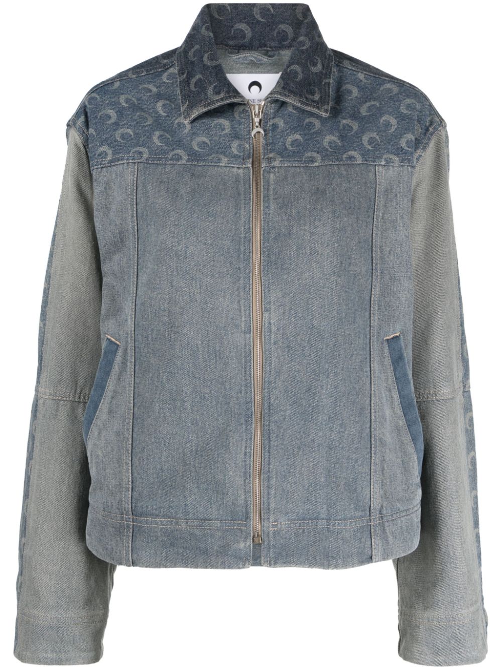 Marine Serre Jeansjacke mit Mond-Print - Blau von Marine Serre