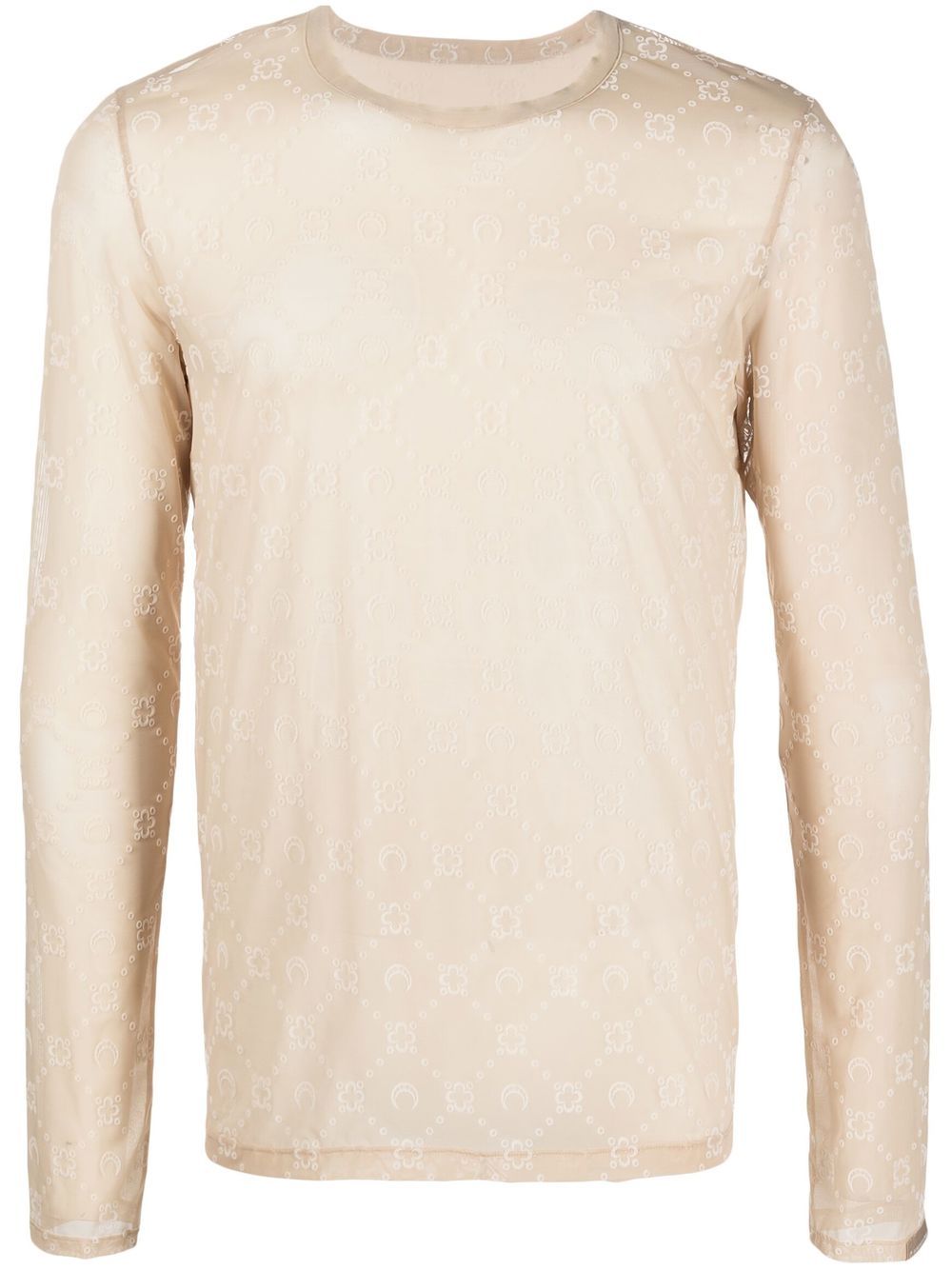 Marine Serre Langarmshirt mit Monogrammmuster - Nude von Marine Serre