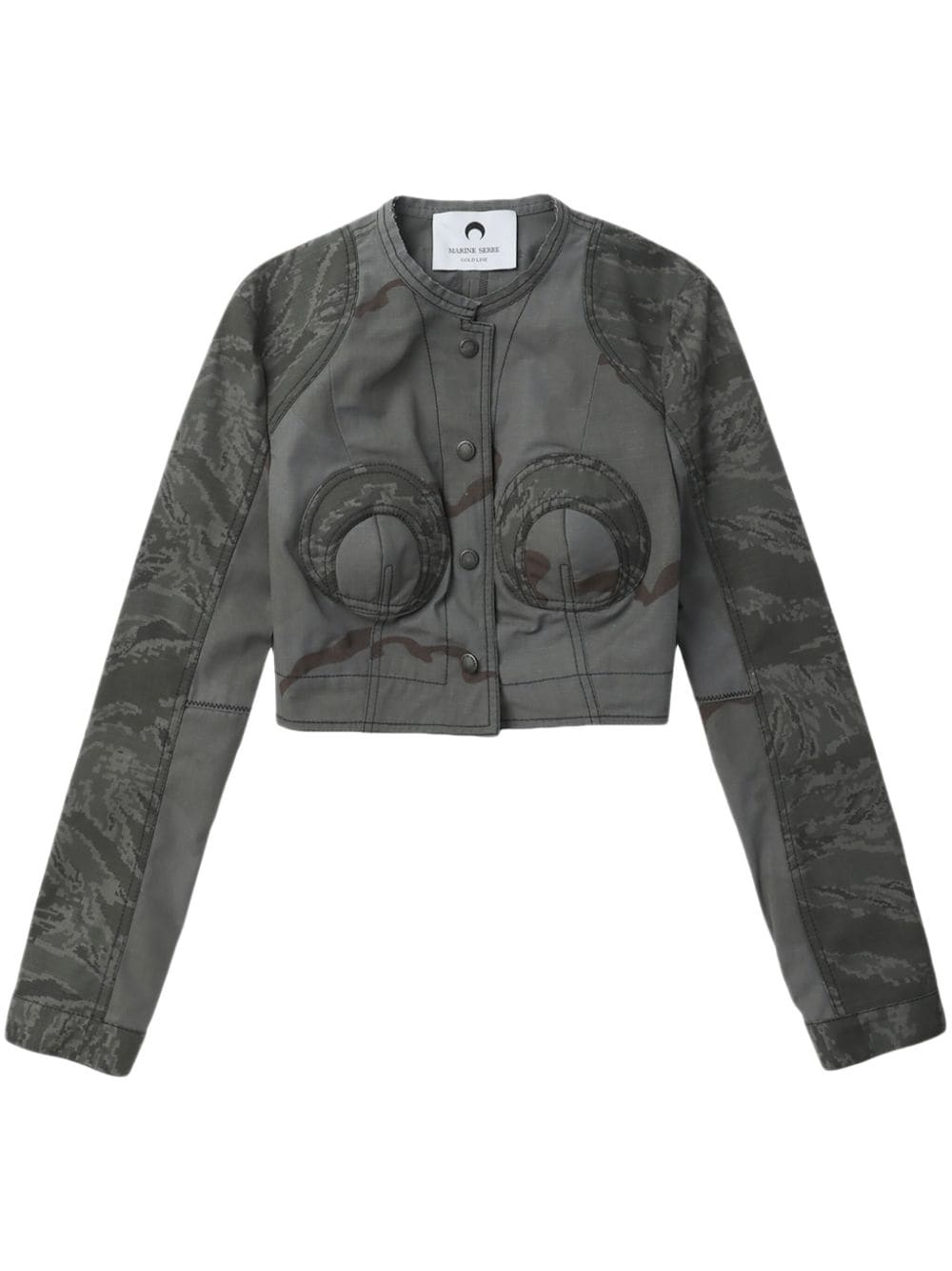 Marine Serre Regenerated Cropped-Jacke mit Camouflage-Print - Grau von Marine Serre