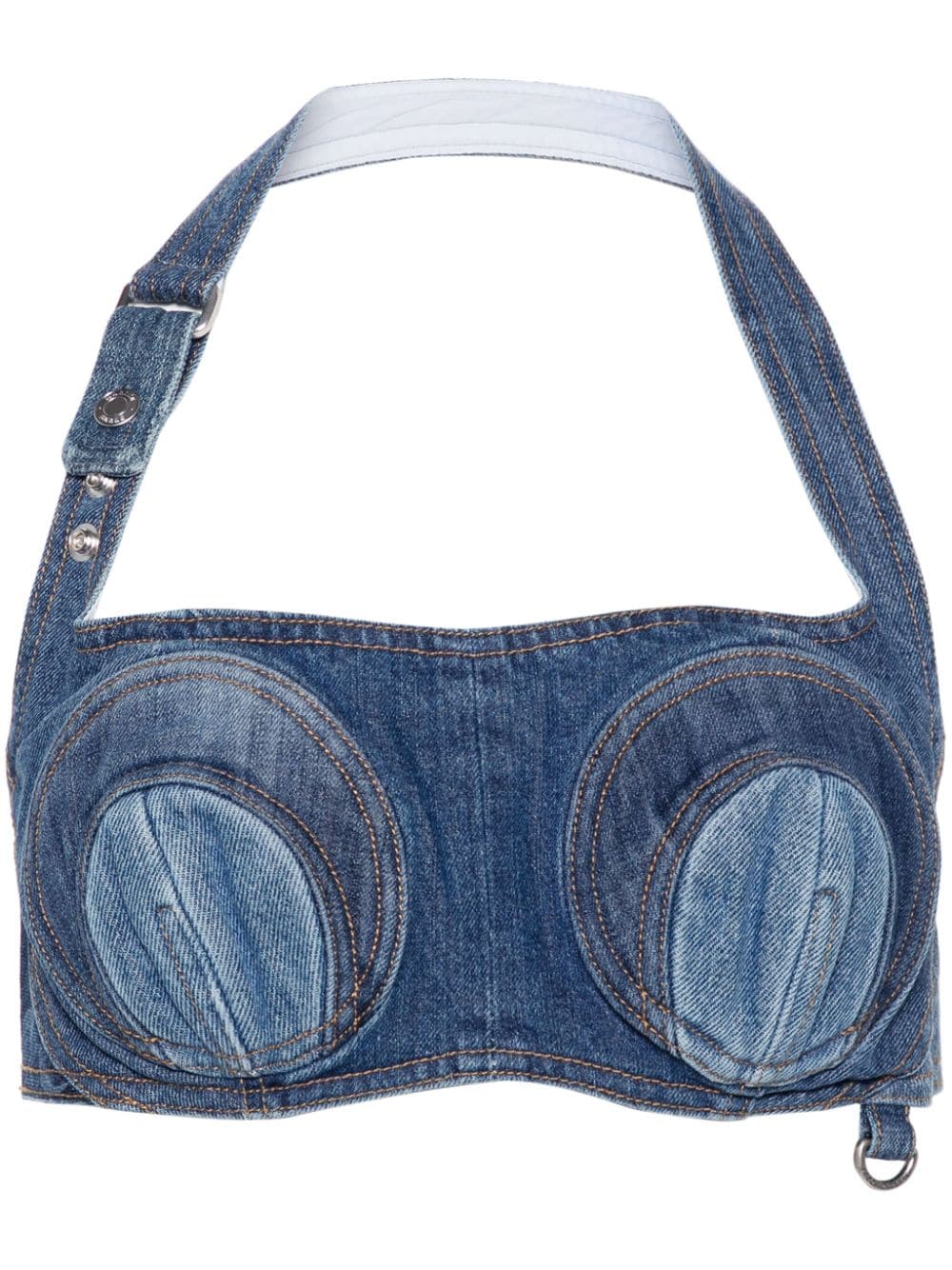 Marine Serre Bustier-Top aus Denim - Blau von Marine Serre