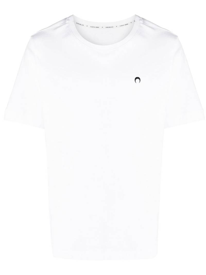 Marine Serre T-Shirt mit Sichelmond-Stickerei - Weiß von Marine Serre