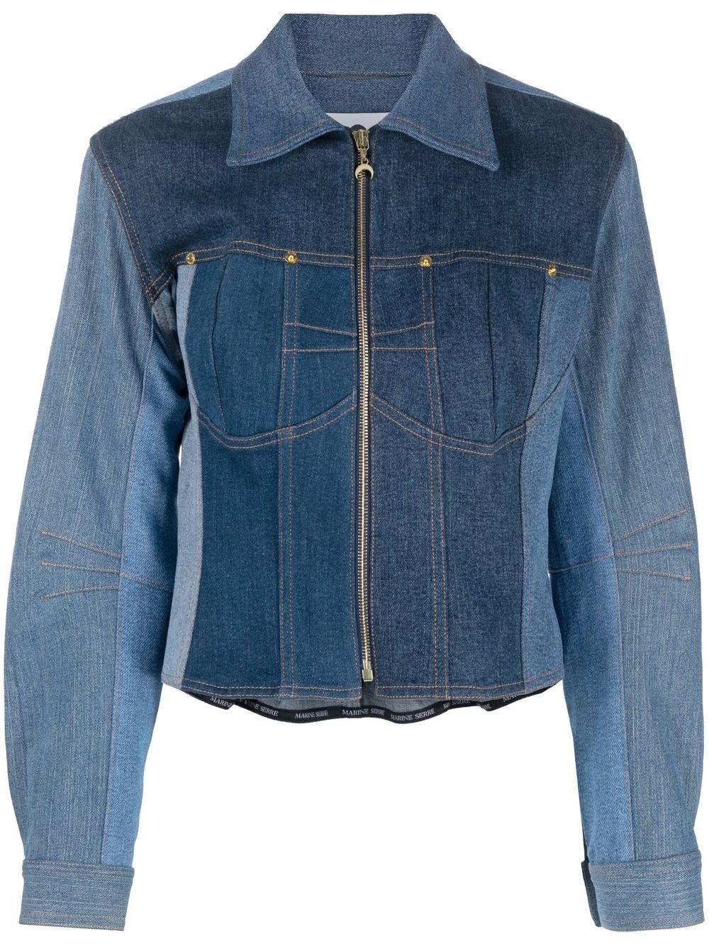 Marine Serre Jeansjacke mit Einsätzen - Blau von Marine Serre