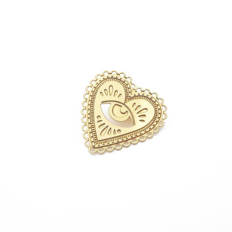 Pin's Milagro-Heiliges Herz, Vergoldet Mit Feinem 24-Karat-Gold, Ex-Voto-Milagro-Heiliges Handgefertigt, Originelle Kreation, Auge Pin's Milagro-Heiliges Herz, Vergoldet Mit Feinem 24-Karat-Gold, Ex-Voto-Milagro-Heiliges Handgefertigt, Originelle Kreation, Auge von MarineMistake