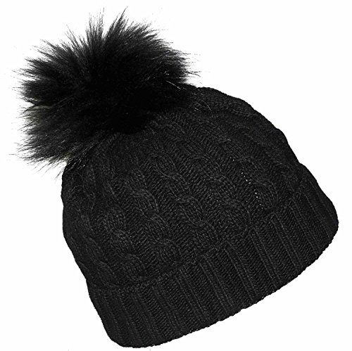 Marini Silvano Edle Strickmütze mit Pompom aus echtem Pelz, Farben:marine Marini Silvano Edle Strickmütze mit Pompom aus echtem Pelz, Farben:marine von Marini Silvano