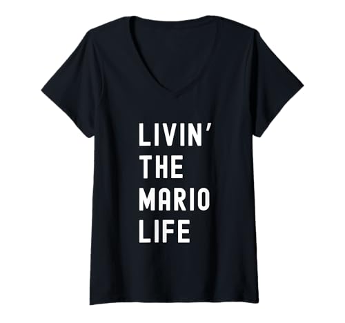 Damen Mario Lebt Das Mario-Leben Name Lustig T-Shirt mit V-Ausschnitt Damen Mario Lebt Das Mario-Leben Name Lustig T-Shirt mit V-Ausschnitt von Mario Living The Mario Life Birthday Funny