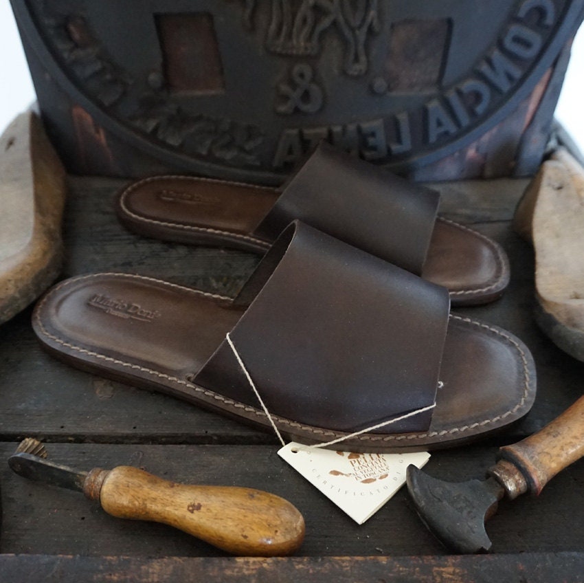 Handgefertigte Herrensandalen Aus Leder Und Pflanzlichem Mario Doni, Anpassbare Handgefertigte Ledersandale Für Männer, Hergestellt in Italien von MarioDoni