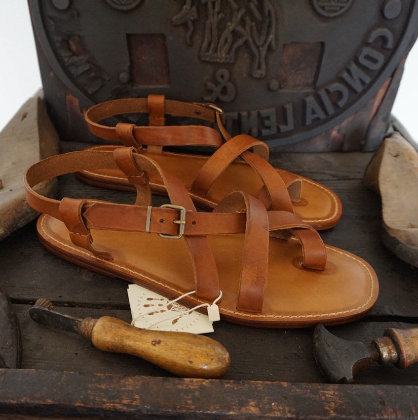 Handgefertigte Herrensandalen Aus Leder Und Pflanzlichem Mario Doni, Anpassbare Handgefertigte Ledersandale Für Männer, Hergestellt in Italien von MarioDoni