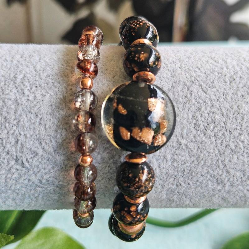 Armbänder 2Er-Set Braun Glasperlen von MarioMariani