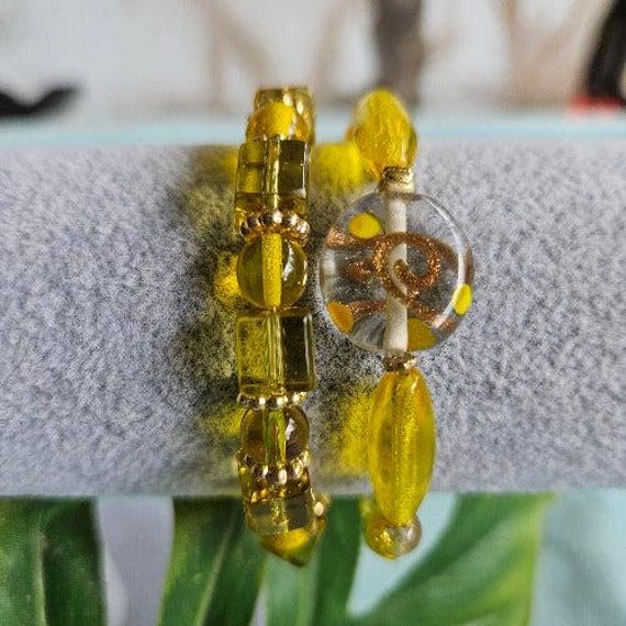 Armbänder 2Er-Set Gelb Schönes Glas von MarioMariani