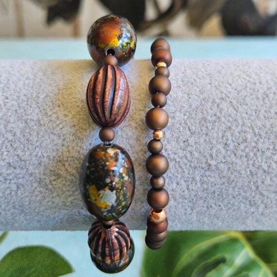 Armbänder 2Er-Set Perlen Braun von MarioMariani