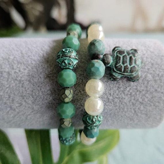 Armbänder 2Er-Set Perlen Türkis von MarioMariani
