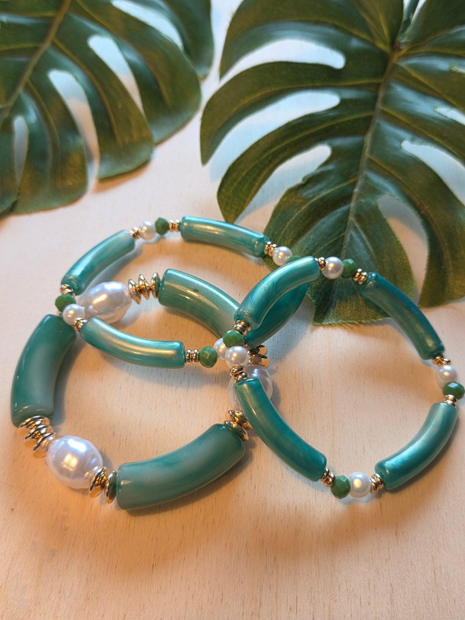 Armbänder Big Pearls Türkis /Weiß 3 Er Set Armbänder Big Pearls Türkis /Weiß 3 Er Set von MarioMariani