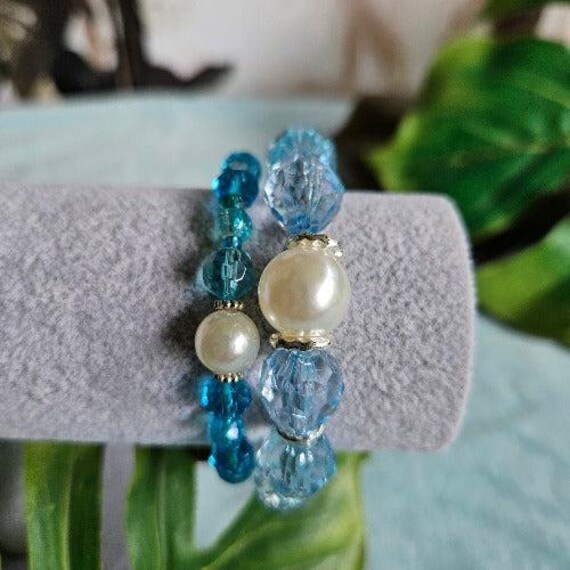 Armbänder Glas Und Perlen Hellblau von MarioMariani