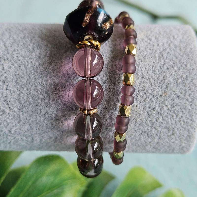 Armbänder Glasperlen Lila von MarioMariani