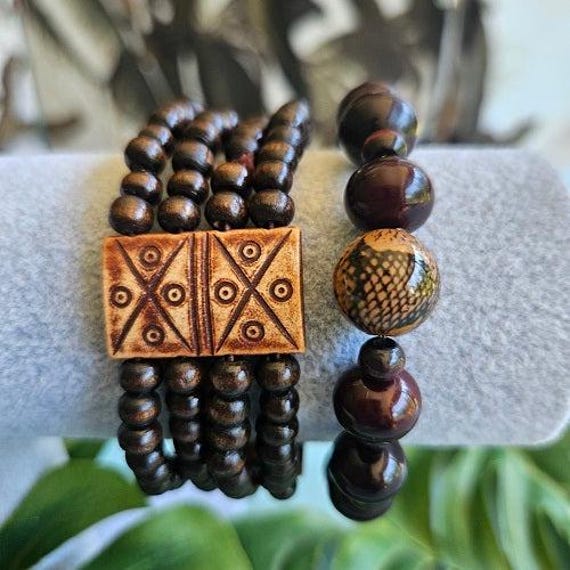Armbänder Holzperlen Braun von MarioMariani