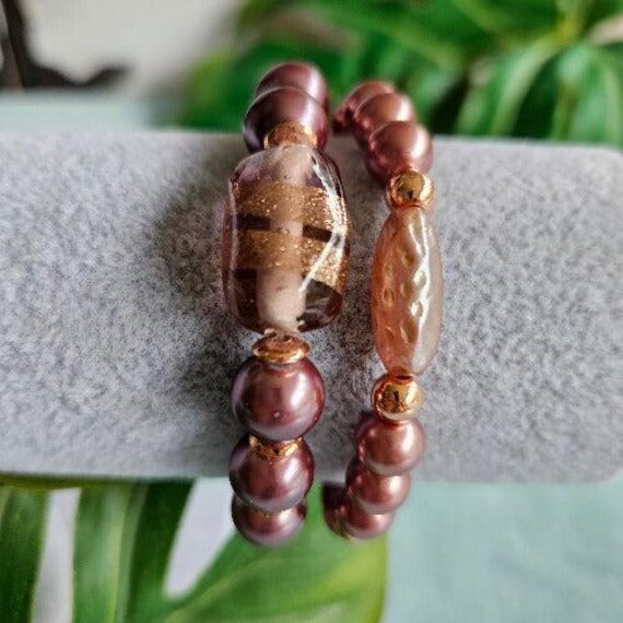 Armbänder Perlen 2Er-Set Braun von MarioMariani