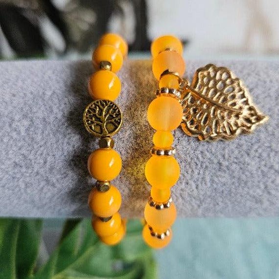 Armbänder Perlen 2Er-Set Orange Lebensbaum Armbänder Perlen 2Er-Set Orange Lebensbaum von MarioMariani