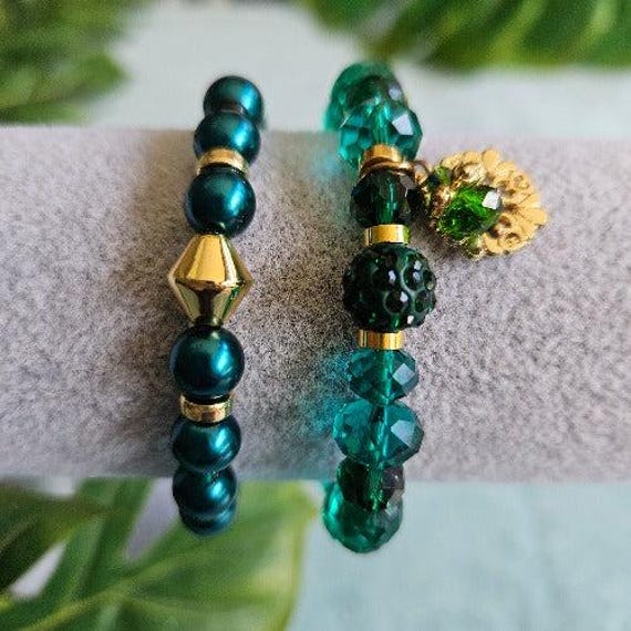 Armbänder Perlen 2Er-Set Türkis Mit Glücksanhänger von MarioMariani